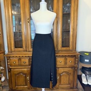 90s Jacklyn Smith Long Grey Midi Skirt, Sz 14